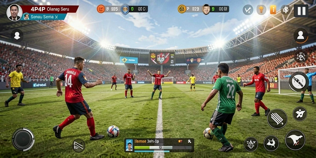 Tampilan gameplay menarik di dalam aplikasi 4P4P.