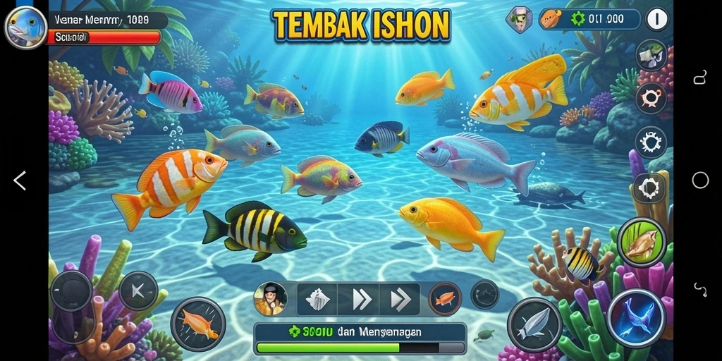 Tampilan gameplay seru di 8180, menangkap ikan dengan mudah.
