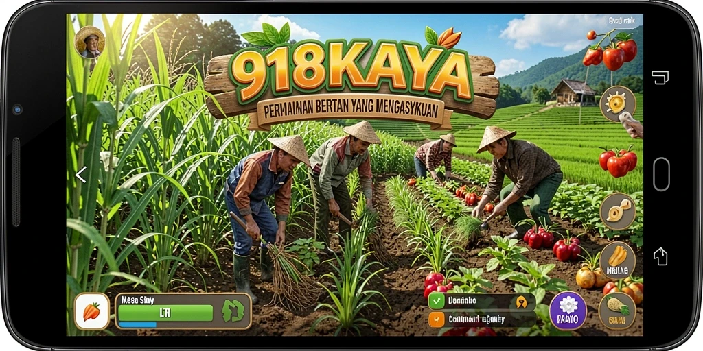 Tampilan menarik gameplay bertani di 918KAYA.
