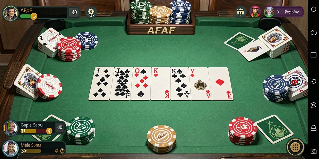 Tampilan screenshot AFAF menampilkan gameplay Gaple yang menarik.