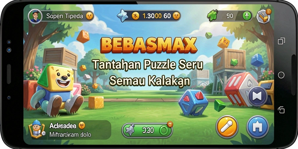 Tampilan seru gameplay puzzle di BEBASMAX.