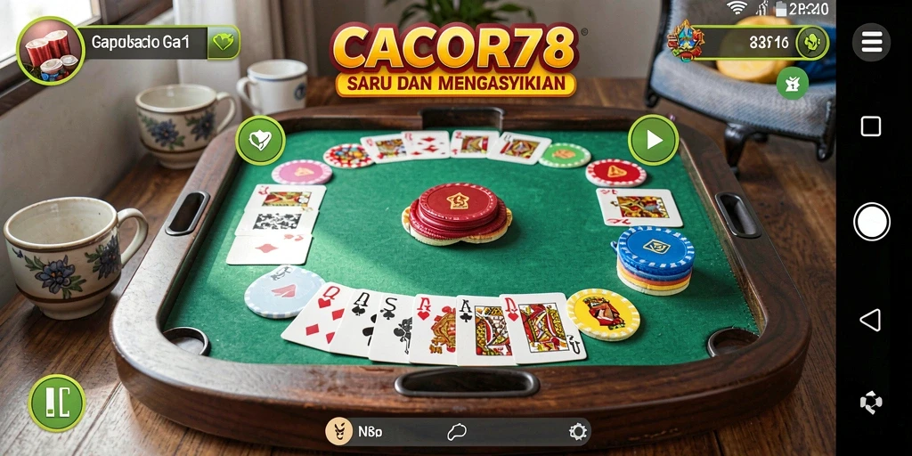 Tampilan gameplay seru saat bermain Gaple di CACOR78.