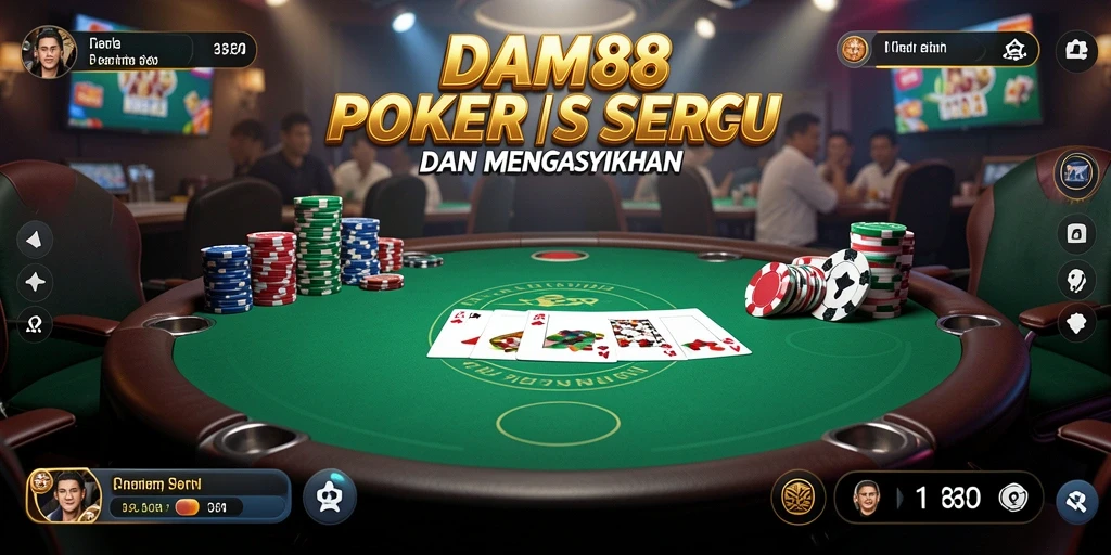 Tampilan gameplay seru poker dalam DAM88 dengan visual yang menarik.