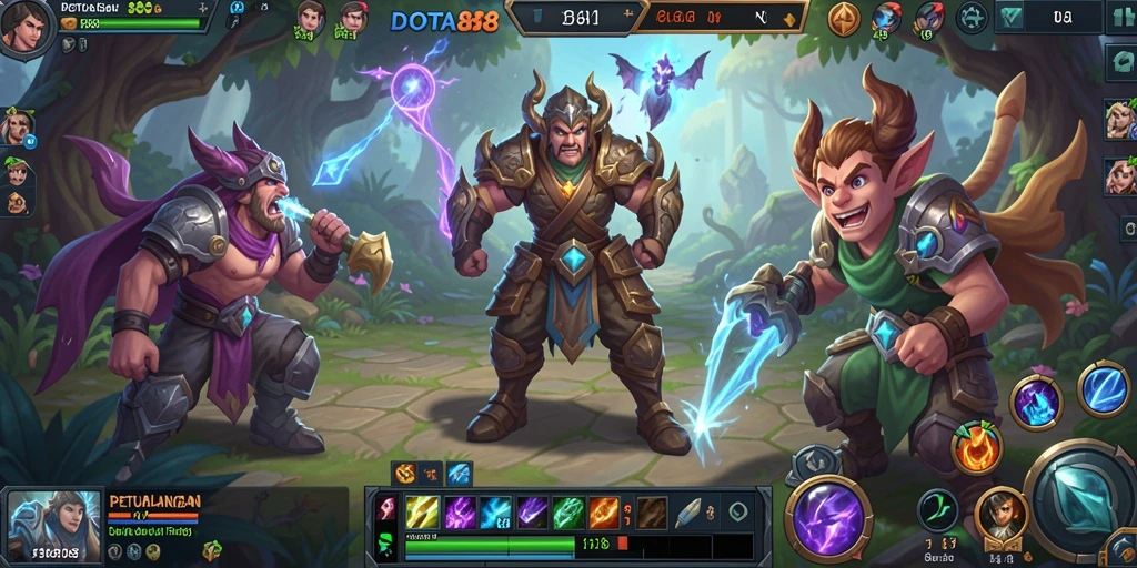 Screenshot DOTA88 menampilkan gameplay penuh aksi dan eksplorasi.