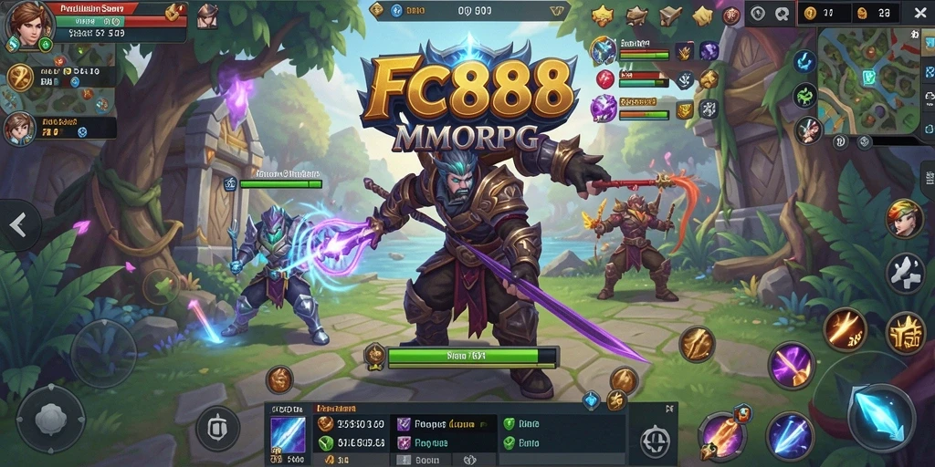 Screenshot gameplay FC888 menunjukkan aksi seru dalam dunia MMORPG.