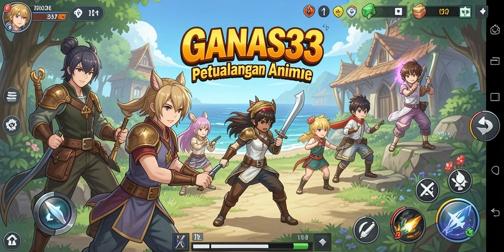 Tangkapan layar gameplay GANAS33 menampilkan aksi seru dalam dunia anime.