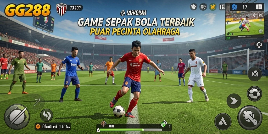 Tampilan gameplay menarik di GG288 dengan aksi sepak bola seru.
