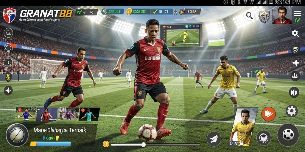 Menampilkan gameplay SERU di GRANAT88 dengan aksi olahraga menarik.