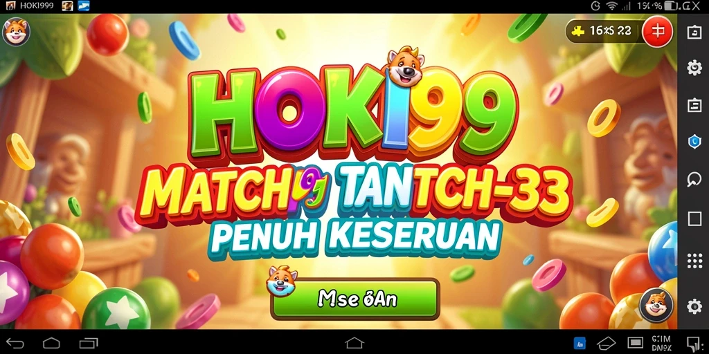 Tampilan gameplay seru HOKI99 dengan mekanisme Match-3 yang menarik.