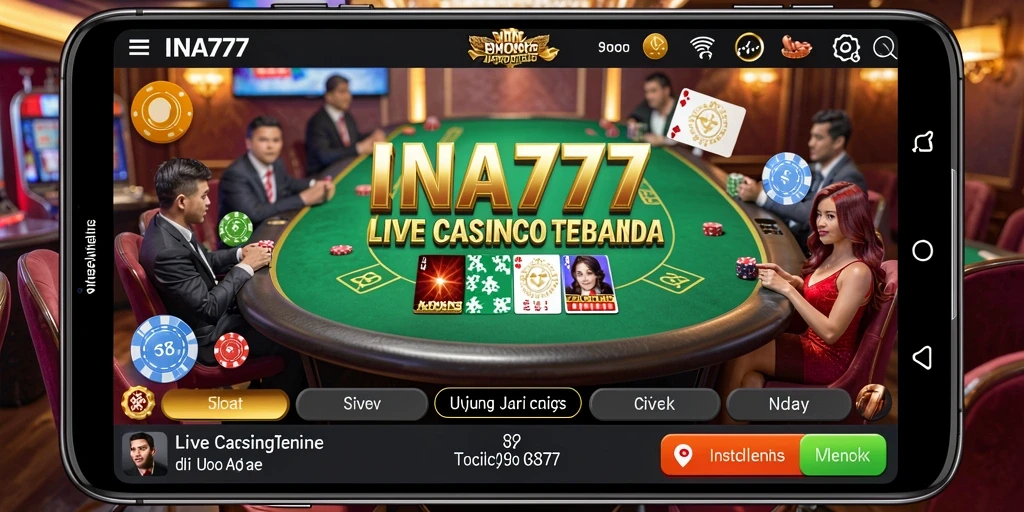 Screenshot gameplay Live Casino dengan dealer profesional dari INA777.