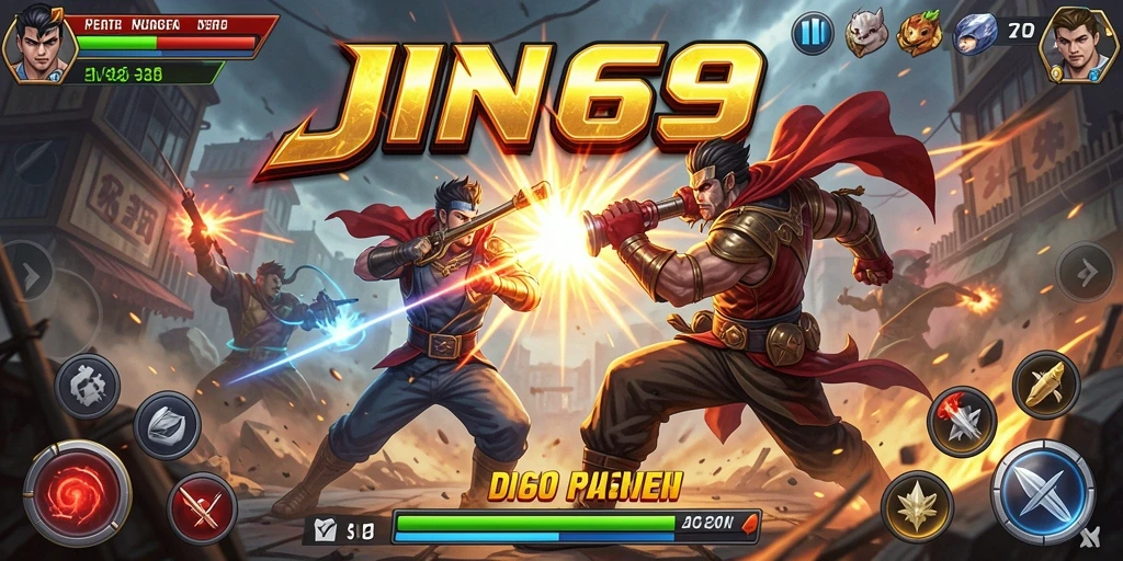 Tampilan seru gameplay JIN69 dalam aksi penuh adrenalin.