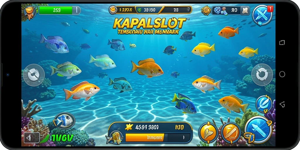 Screenshot KAPALSLOT menampilkan aksi seru menembak ikan.