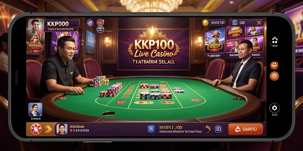Screenshot KPK100 menampilkan gameplay mendebarkan dari permainan Live Casino.