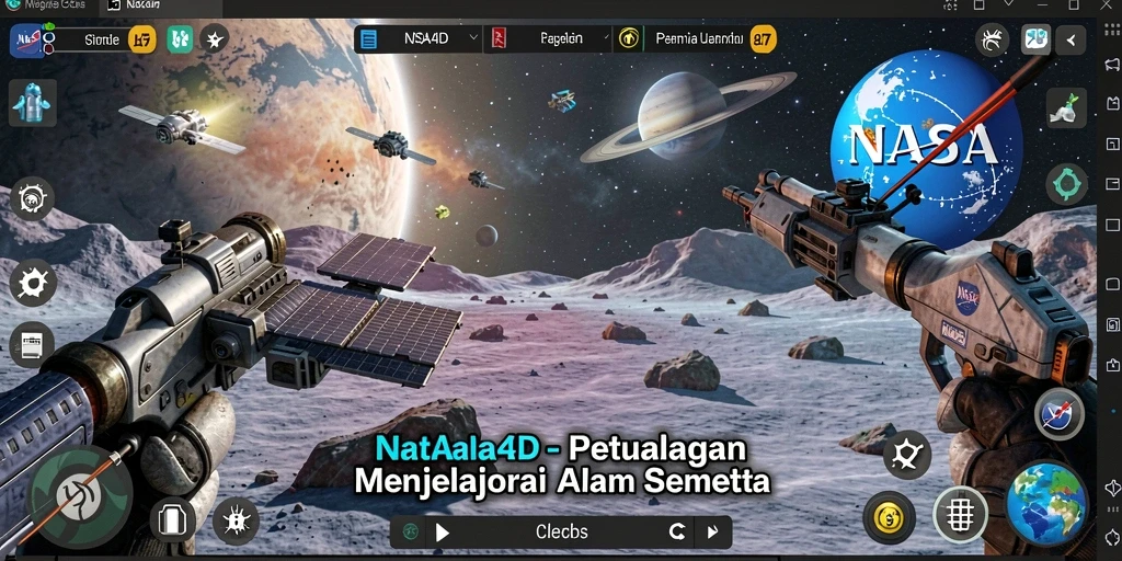 Gameplay menakjubkan dari NASA4D yang menampilkan petualangan luar angkasa.