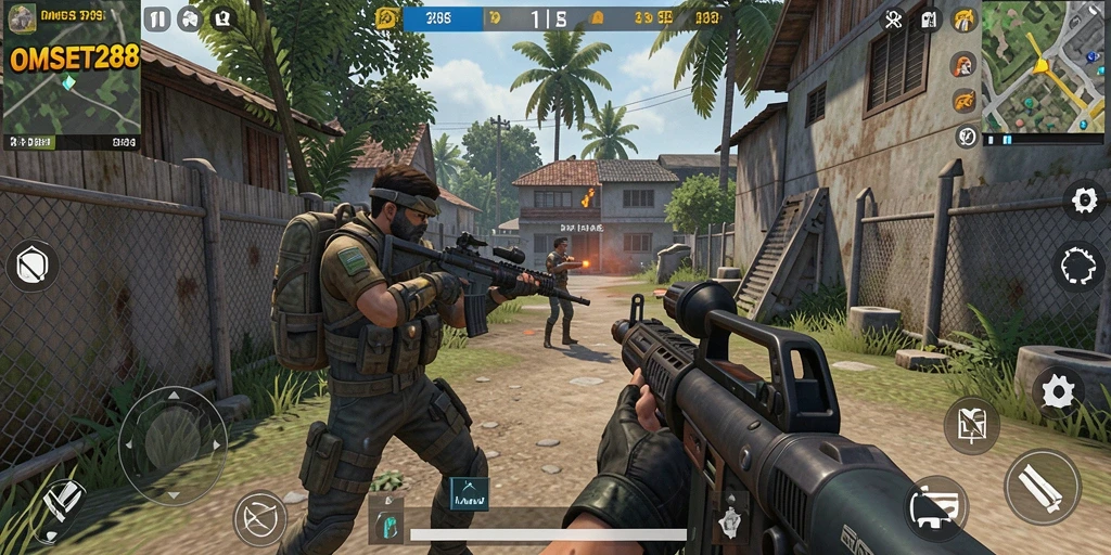 Tampilan gameplay seru dari OMSET288 dengan aksi tembak-menembak yang mendebarkan.