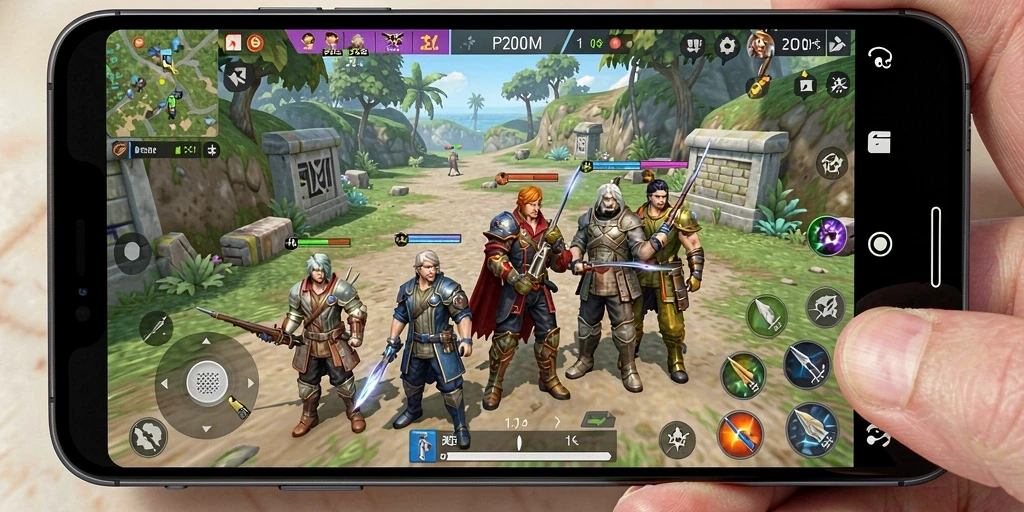 Tampilan gameplay P200M yang penuh warna dan seru.