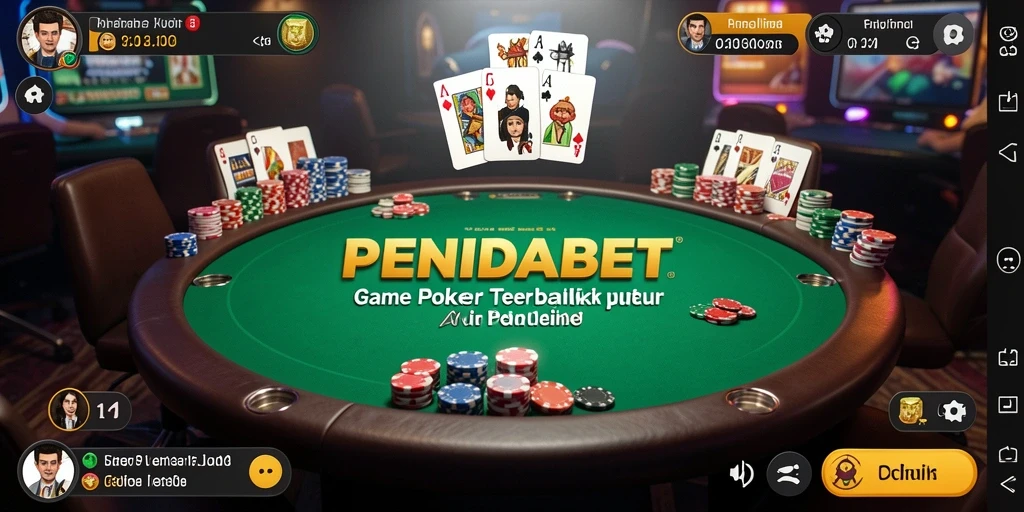 Tampilan gameplay menarik dalam aplikasi poker PENIDABET.