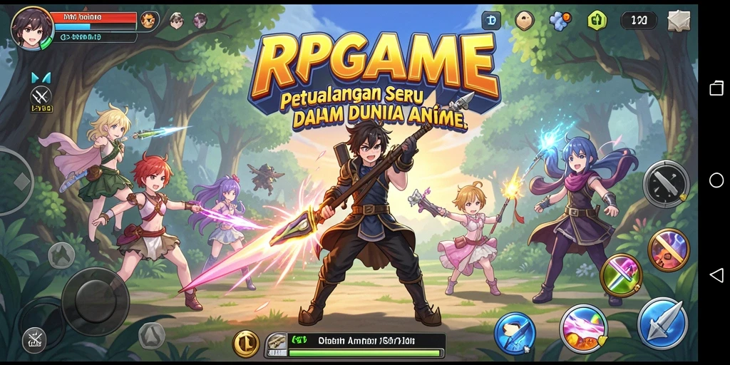 Screenshot RPGAME menampilkan aksi seru dalam pertarungan karakter Anime.