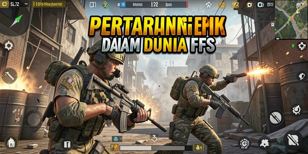Tangkapan layar gameplay SL72 yang menampilkan aksi seru dalam pertempuran FPS.