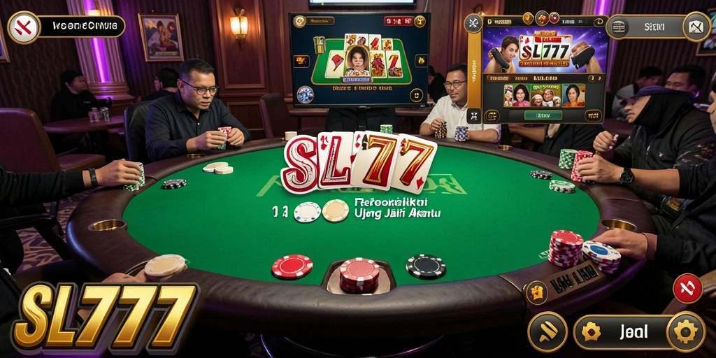 Tampilan gameplay poker yang menarik dan interaktif di SL777.