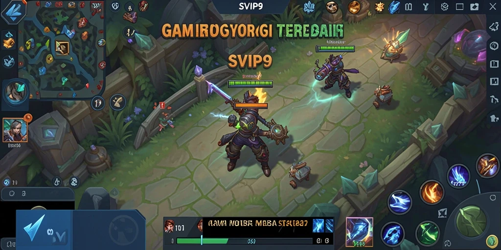 Gameplay seru di SVIP9 dengan aksi MOBA yang mendebarkan.