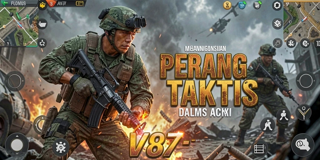 Gameplay V87 yang mendebarkan di medan perang TPS.