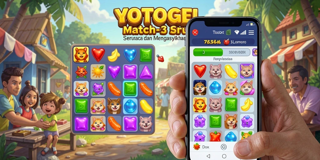 Gameplay menarik YOTOGEL dengan tantangan Match-3.